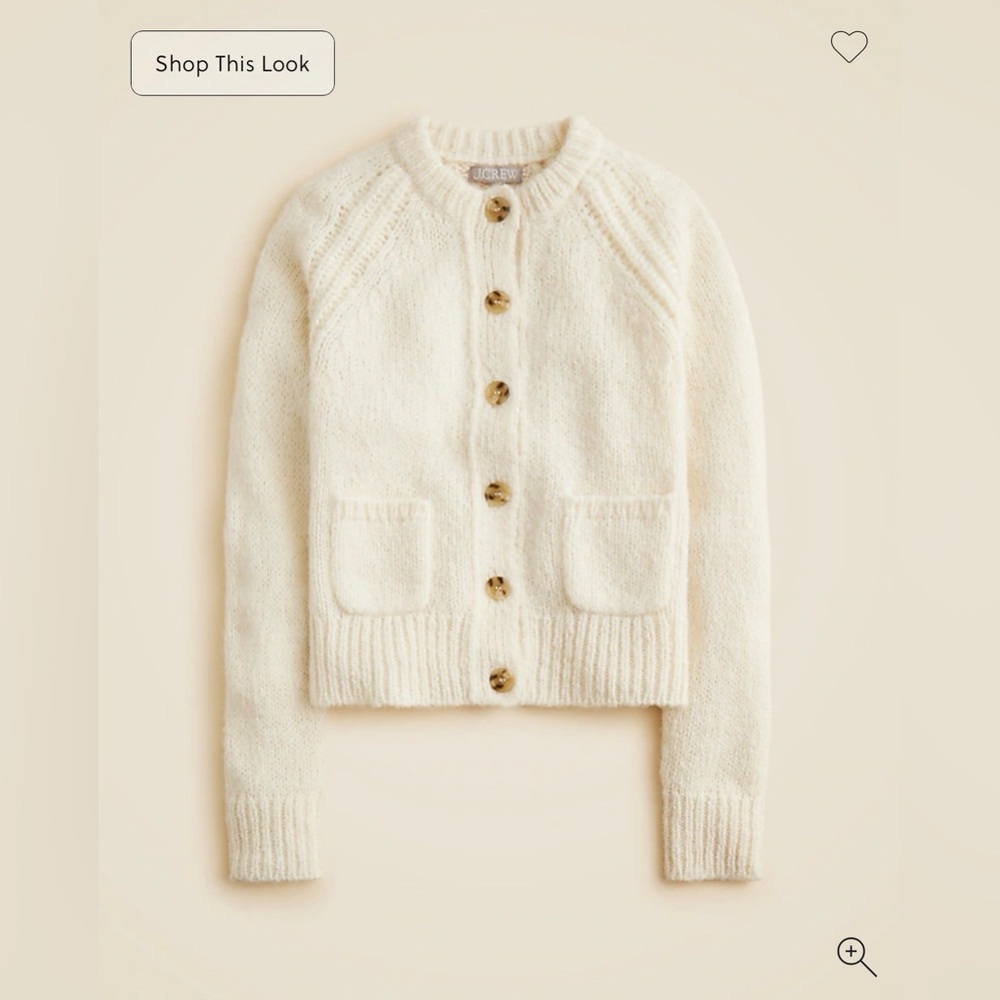 NWT J Crew Raglan cardigan, ivory, size large